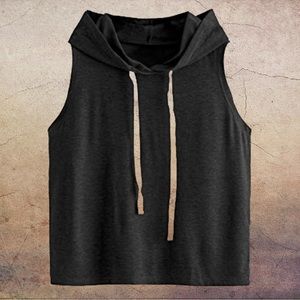 Sweaty Rocks (I am not making that up), hooded, sleeveless tee shirt, Sz L